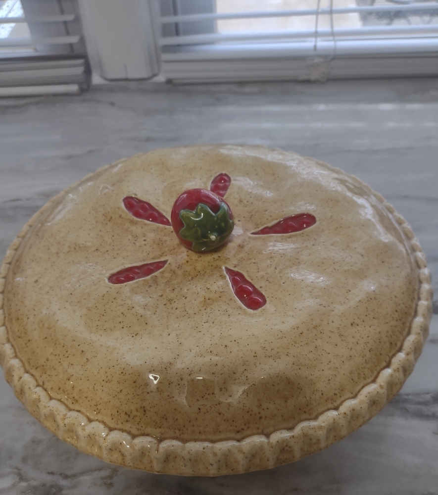 Ceramic Pie Dish with Fruit Design